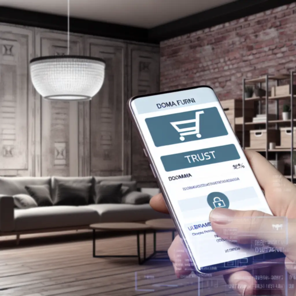 Mobilny widok procesu zakupu mebli