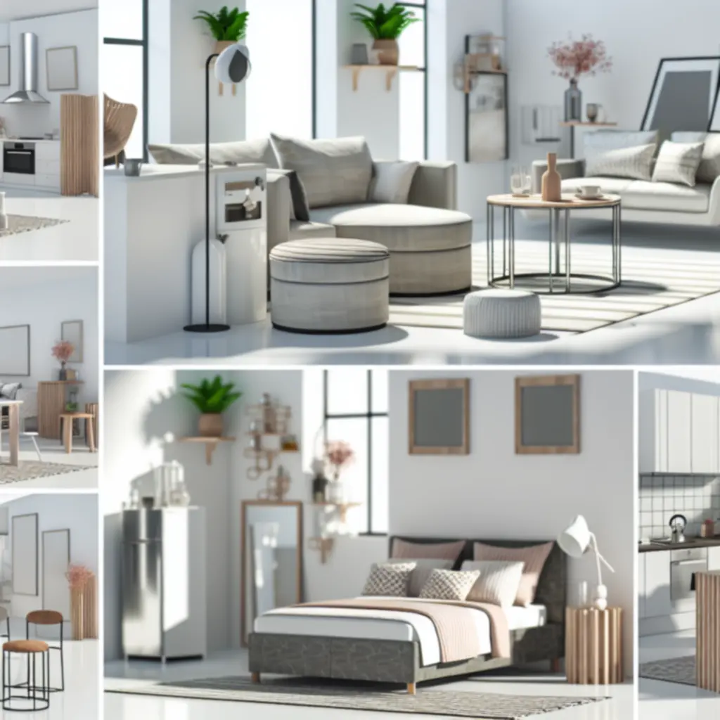 Zestaw mebli do salonu, sypialni i kuchni w nowoczesnym stylu