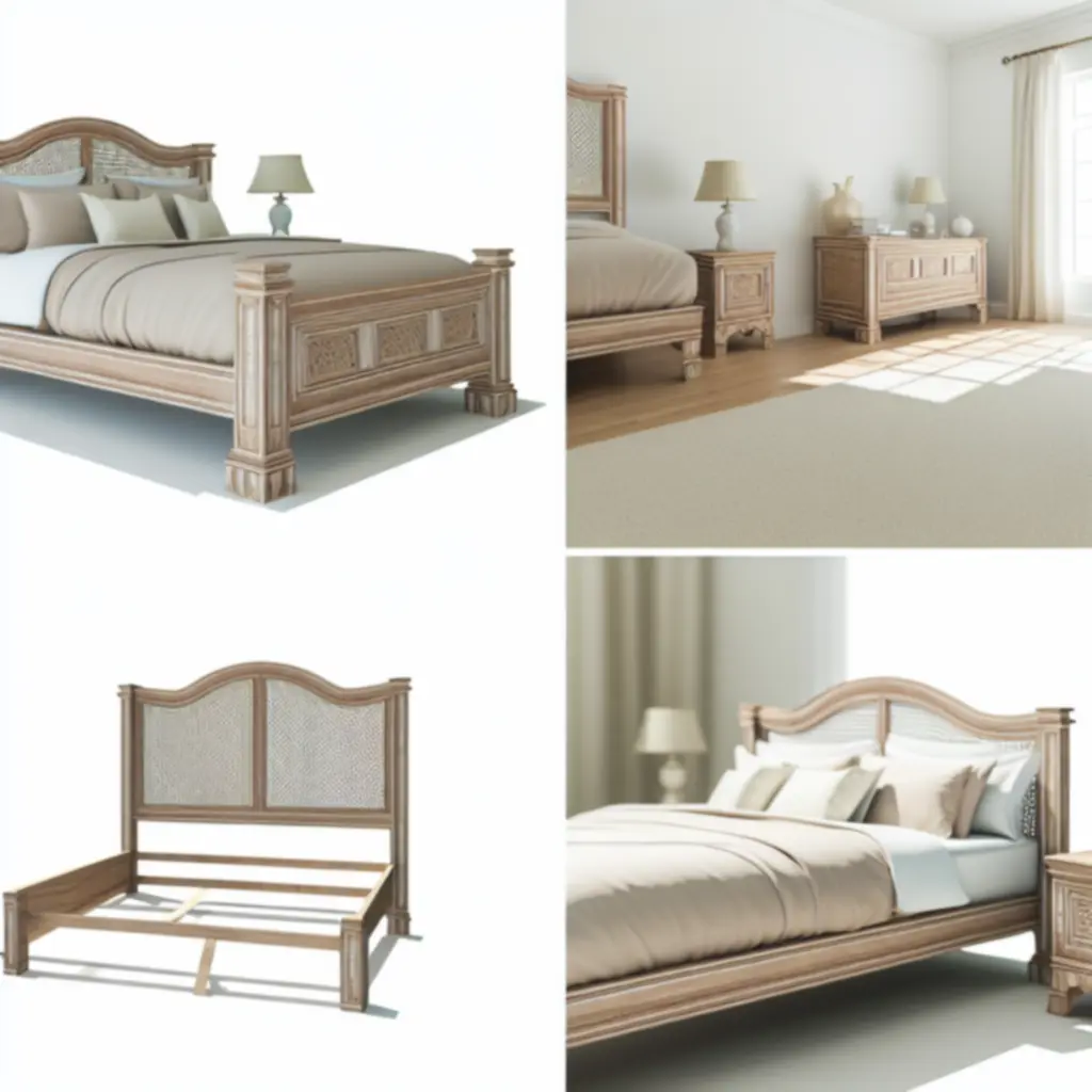 Szczegółowy widok łóżka w sypialni